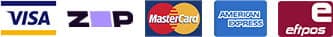 Visa, Mastercard, Amex, EFTPOS, Zip