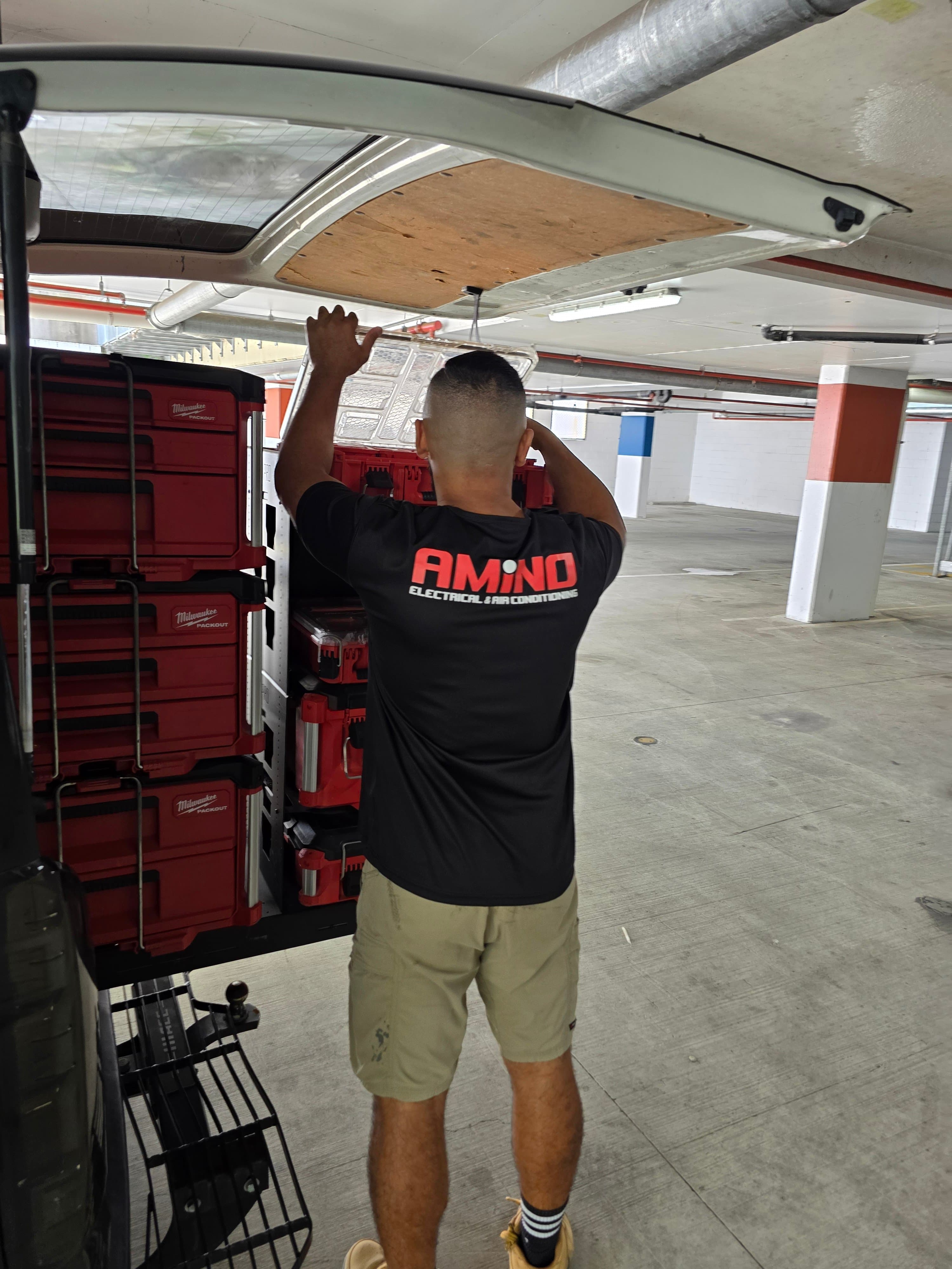 Amino electrician at work van